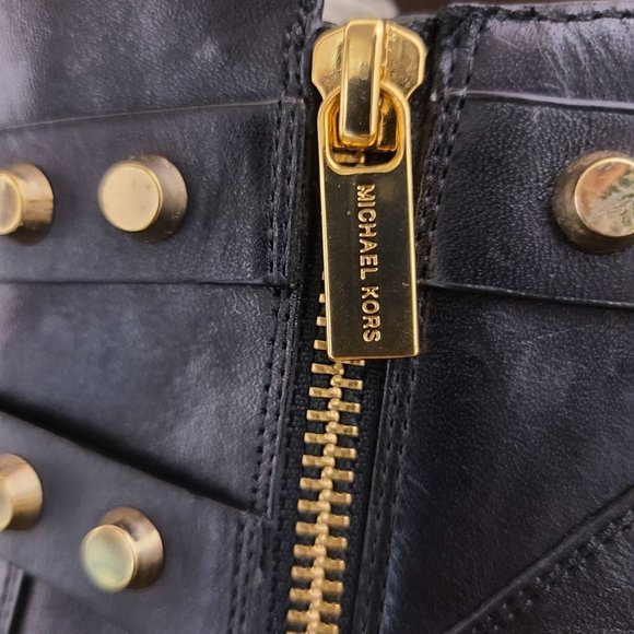 Bryn Michael Kors Black Studded Boots Heels - Picture 6 of 9